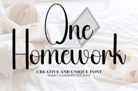 One Homework Font: A Sweet, Handwritten Typeface for Invitations, Cards, and Creative Design